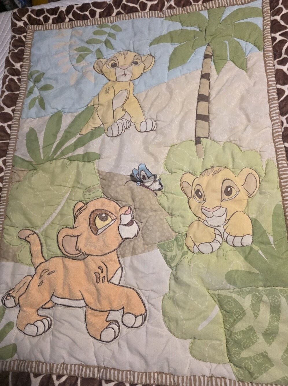 Disney Lion King Simba Nala Comforter Crib Blanket Bedding embroidered quilt